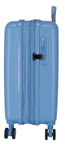 Maleta de cabina Movom Wood Denim de 55 cm rígida con cierre TSA y cuatro ruedas dobles 6