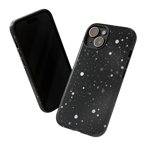 Coque rigide brillante compatible avec iPhone 15 noir space tourbillon - 2
