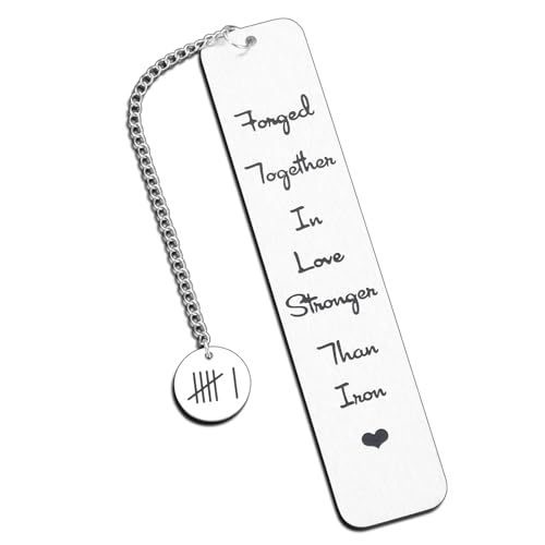 6th Anniversary Bookmark Gifts for Her & Him - Iron & Steel Gifts for Couples & Wedding