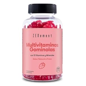 Multivitaminen en Mineralen Gummies, voor Kinderen, Vrouwen en Mannen, 120 Gummies | Natuurlijke Aardbeiensmaak | Met 13 Vitaminen en Mineralen | Gelatinevrij, Vegetarisch, Glutenvrij | Zenement