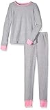 Fruit of the Loom Big Girls' Waffle Thermal Underwear Set, Light Grey Heather, 6/6X