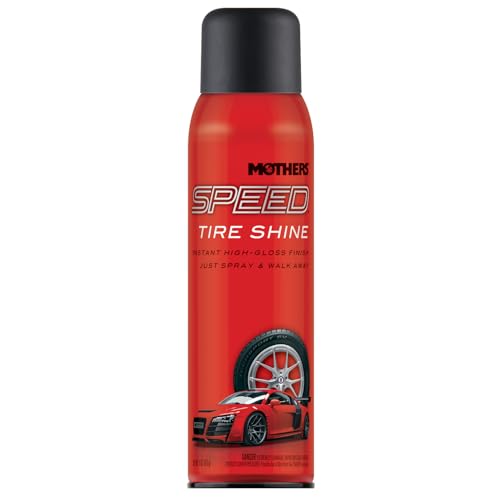 Mothers Speed Tire Shine, 15 oz. Aerosol — Long-Lasting, High-Gloss “Just Dressed” Finish —...