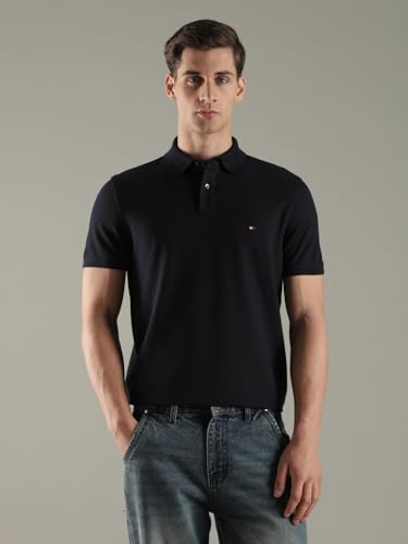 Image of Solid Regular fit Cotton Polo t-Shirt