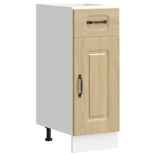 vidaXL Armoire de Cuisine Kalmar chêne Sonoma Bois d'ingénierie, Meuble Bas d'évier, Meuble Bas de Cuisine avec tiroir, Meuble Bas de Cuisine avec Porte