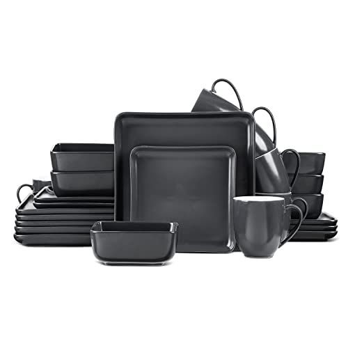 Stone Lain Amy Porcelain Dinnerware Set, 24-Piece Service For 6, Gray #TOP6