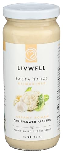 LIVWELL Dairy-Free Cauliflower Pasta Sauce – Plant Based Vegan Alfredo