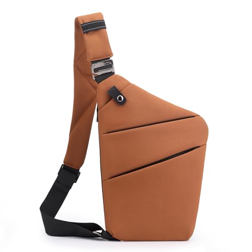Image of Anti Theft Crossbody Bags for Women, Shoulder Bag Anti-theft Design for Travel, Sport (Brown - Left Shoulder)