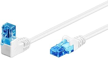 Goobay 51534 CAT 6A Patchkabel 90 Grad Stecker Netzwerkkabel Ethernet Playstation Xbox LAN-Kabel DSL UUTP RJ45 Stecker Weiss 02