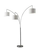 Adesso 4238-22 Trinity Arc Lamp, 74 in., 3 x 100W Incandescent/26W CFL, Brushed Steel Finish, 1 Floor Lamp