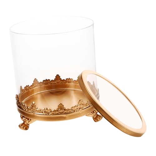 RORPOIR Luxury Glass Preserved Flower Display Case with Base Decorative Dome Cloche for Diy Micro Landscape