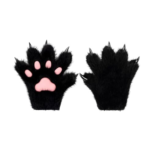 Guantes de felpa para disfraz de felino en actividades al aire libre y eventos