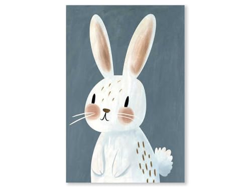 Affiche enfant coco lapin sous cadre bois pour décorer une chambre de bébé