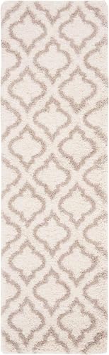 Image of Carpet for Hallway, Kitchen, and Modern InteriorsCarpetCozy Shag Runner for Living Room, Bedroom & Office Decor ETC Size 1.5x4 feet, Patten-Solid Ivory Beige iii