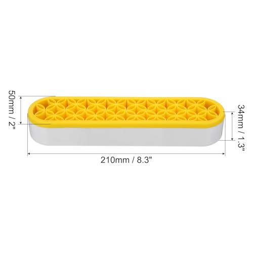 Image of PATIKIL Diamond Painted Pen Holder, 2 Pack Silicone Makeup Brush Holder Multi-Purpose Cosmetic Storage Box Desktop Organizer for Art Craft, Yellow