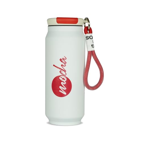 ecoop Coffee Tumbler Insulated Tumbler with Lid Leak Proof 8+ Hours Hot & Cold Double Wall Insulated Stainless Steel Tumbler with Lid - Unique & Attractive Design (500ml, White Color)