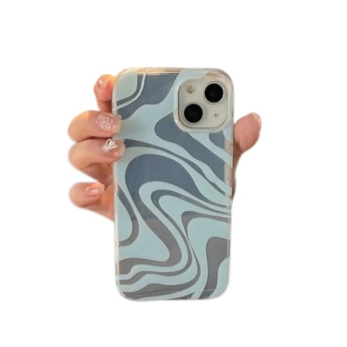 Image of PEEPERLY Back Cover Case for iPhone 13 Pro Max Soft TPU, Shockproof Protective Artistic Colored Striped Back Case(Blue)
