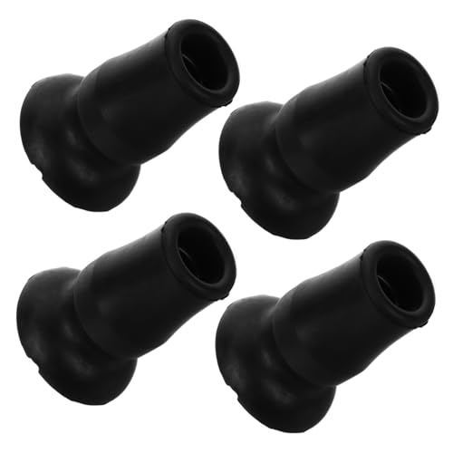 COLLBATH 4pcs Crutch Pads Climbing Pole Pad Hiking Pole Tip Walking Cane Tip Hiking Stick Accessories Tripod Trekking Pole Tip Walking Stick Tips Crutch End Mat Cane Tips Black Rubber