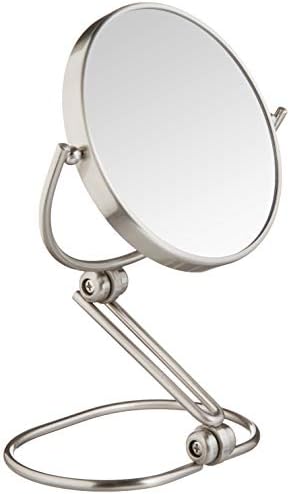 Jerdon 6-Inch Folding Travel Mirror - Magnifying Makeup Mirror with 10X Magnification - Nickel Finish - Model MC450N