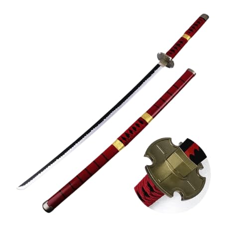 Red Sandai Kiketsu Wooden Katana for Cosplay Life Size Replica