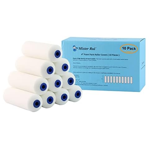 Mister Rui Paint Roller Covers, Pack of 10, Covers for Paint Rollers, Naps for Paint Roller Brush, Roller Naps, House Painting Supplies, Nap for Roller Frame (4 Inch) Cover