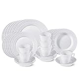 🍽️ PRODUKT: beinhaltet 6x KURLAND Suppenteller (Ø 20 cm), 6x KURLAND Speiseteller (Ø 26 cm), 6x KURLAND Dessertteller (Ø 19,5 cm), 6x KURLAND Kaffeetasse (Ø 8 cm, Höhe: 7,4 cm, Füllmenge: 150 ml), 6x KURLAND Untertasse (Ø 14,5 cm), 1x Geschenkverpackung