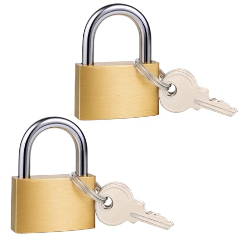 JIYIN 2 Stück Vorhängeschloss, 30mm Kleines Schloss mit 6 Schlüssel für Koffer Schränke Schließfächer Spinde Gepäckschloss Wetterfest