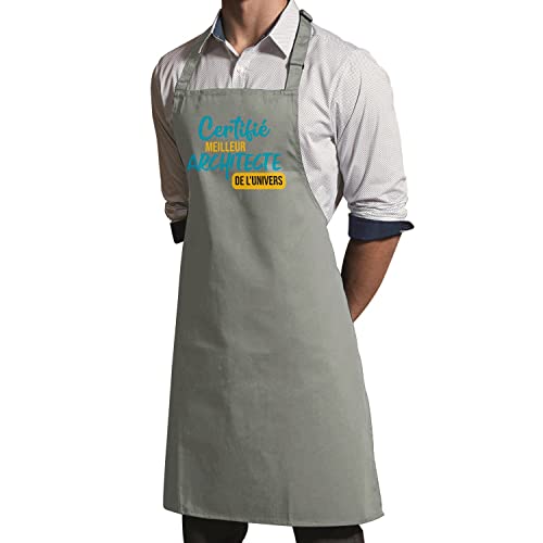 Tablier cuisine meilleur architecte de l'univers en textile premium