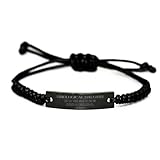Unbiological Daughter Black Rope Bracelet - Cast Your Anxieties - Inspirational Gifts for Birthday, Christmas, Easter - Confidence and Hope Bracelet for Women