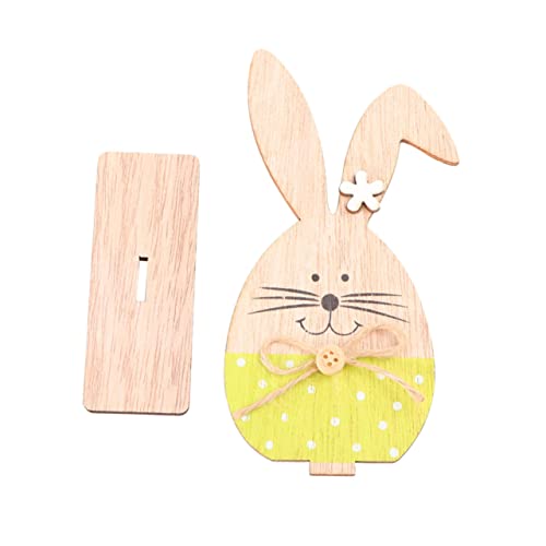 Coniglietto Carino Decorazione in Legno Artigianato Da Tavolo Ornamento Da Casa Pasquale Verde