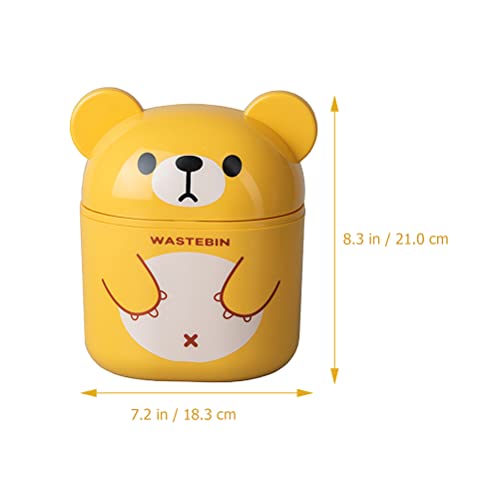 Image of LIFKOME Small Trash Can Mini Trash Bin with Lid Cute Cartoon Bear Desktop Wastebaskets Desktop Waste Garbage Bin for Bedroom LivingRoom Desk Car Office Kitchen