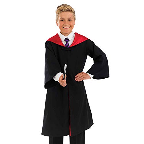 Fun Shack FNK3592M-US Kids Girls Boys Wizard Costume Robe Black Cape Kids Halloween Costume Medium thumb #2