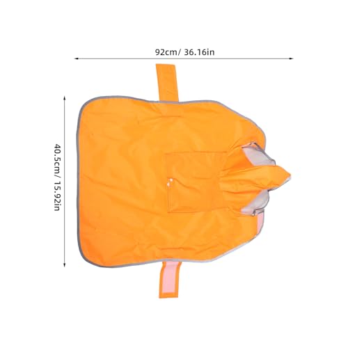 Manteau imperméable pour grand chien avec capuche transparente et poncho ajustable orange - 3