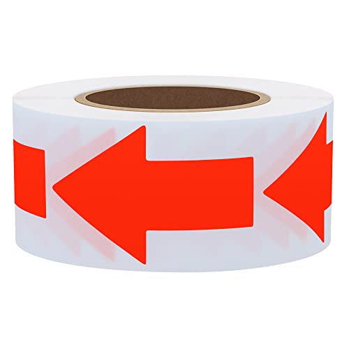 Hybsk Lot de 500 étiquettes autocollantes fluorescentes en forme de flèche rouge (rouge fluorescent)