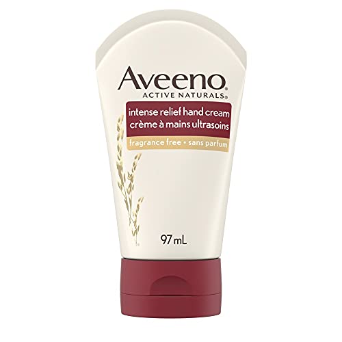 Aveeno Skin Relief Intense Moisture Hand Cream with Soothing Oat and Rich Emollients for Dry Skin, 24 Hour Moisture, Fragrance and Steroid Free, 3.5 oz