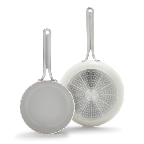 GreenPan Nova - Juego de 2 sartenes de 8 y 10 pulgadas, 2 piezas, Oprah's Favorite Things 2024, aptas para inducción, sin PFA, antiadherentes, aptas para lavavajillas y horno, calentamiento rápido y