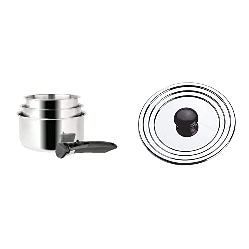 Sitram 713511 SITRAM-713511-Lot 3 casseroles 16+18+20cm Sitramovible Arpège en INOX, poignée Amovible-Tous Feux Dont Induction & Couvercle, Argent