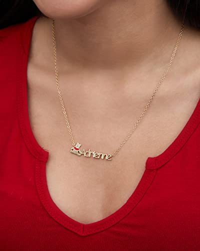 Disney Winnie The Pooh Custom Jewelry - 14K Gold Over Sterling Silver Name Necklace Personalized - Classic Pooh Bear Customized Name Pendant, Gold Plated #TOP1