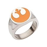 Star Wars Jewelry Men's Yellow Rebel Symbol Stainless Steel Ring, Size 12
