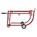 Drum Cradle 55 Gallon 600lbs Capacity Oil Drum Rack with Retractable Drawbar and Wheels Steel Handling Cradle for Round Drums,Movable Drum Cradle for Workshop&Factory