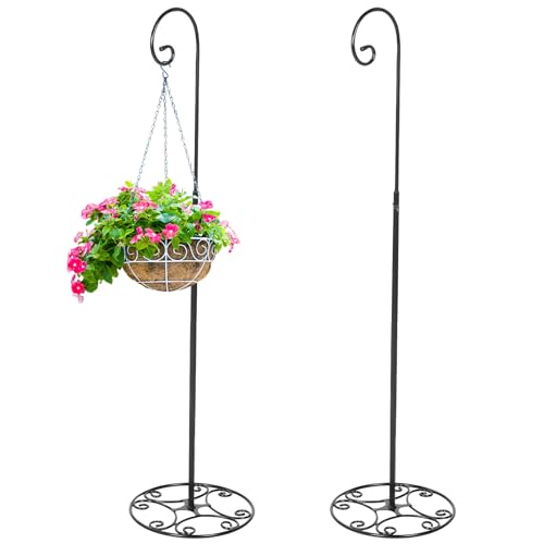 JaGely 2 Pcs Adjustable Shepherds Hook for Outdoor Heavy Duty by JaGely - Used condition - US$20.95