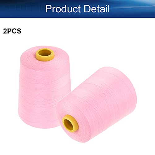 Hilos de coser Bettomshin 2 piezas, poliéster, 8000 yardas por bobina, hilo para remalladora y bordado, rosa 152 miniatura 4