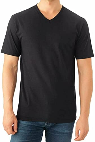 Fruit of the Loom Select Men's V-Neck T-Shirts Classic Fit Wicks Moisture Tagless 5-Pack Black 2X-Large2