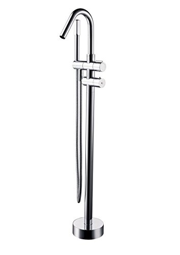 Robinet bain sur pied col de cygne Gowe Luxe pour baignoire îlot chrome