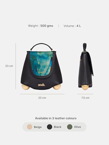 Image of ZOUK Women's Svara Sling Bag | Vegan Leather Bag | Crossbody + Top Handle with Adjustable Strap | Evening & Festive