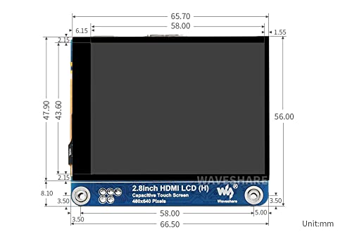 RaspberryPi用 2.8 インチ静電容量式タッチパネルLCD　2個セット Amazon.co.jp: 2.8インチ HDMI IPS LCD 480×640 静電容量式タッチ