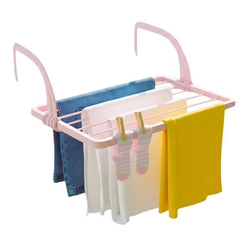 COSHANO Tendedero para balcón, radiador, terraza 3 Metros de tendido, Plegable de Resina Soporte para Tender Ropa Fabricado en España (Rosa Palo)