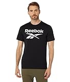 Reebok Men's Big Logo Tee, Black/White Logo, Large