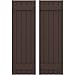 Ekena Millwork ARW101BB518X68TBH Americraft Five 2 Exterior Real Wood Joined Board-n-Batten Shutters (Per Pair), 17 1/2"W x 68"H, Raisin Brown