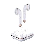 Happy Plugs | Air 1 Truewireless - Auriculares in-Ear (Bluetooth, batería de 14 Horas, mármol Blanco)