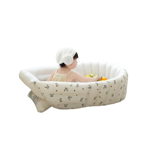 KOGBポータブル ベビーバスタブ バスタブ 新生児用お風呂 インフレータブルプールお風呂マット折りたたみ式持ち運び便利収納簡単省スペース ハンドポンプ付き家庭用ベビー用品 (ウサギの頭)